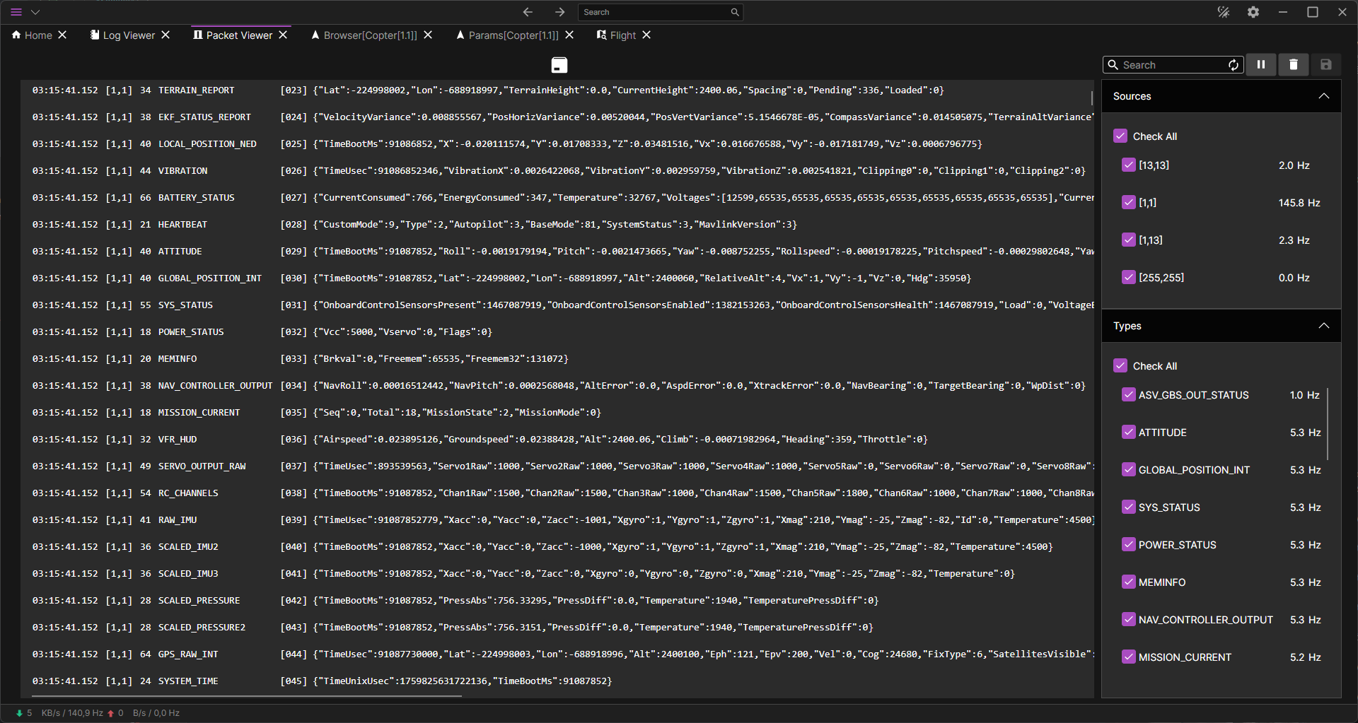 Packet viewer page